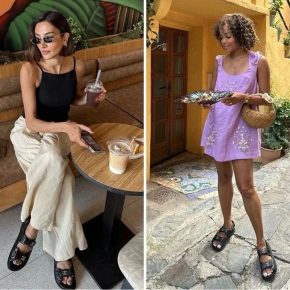 Chanel Dad Sandals chain CC logo Quilted leather sz 38.5 AUTHENTICATED! - Picture 5 of 17